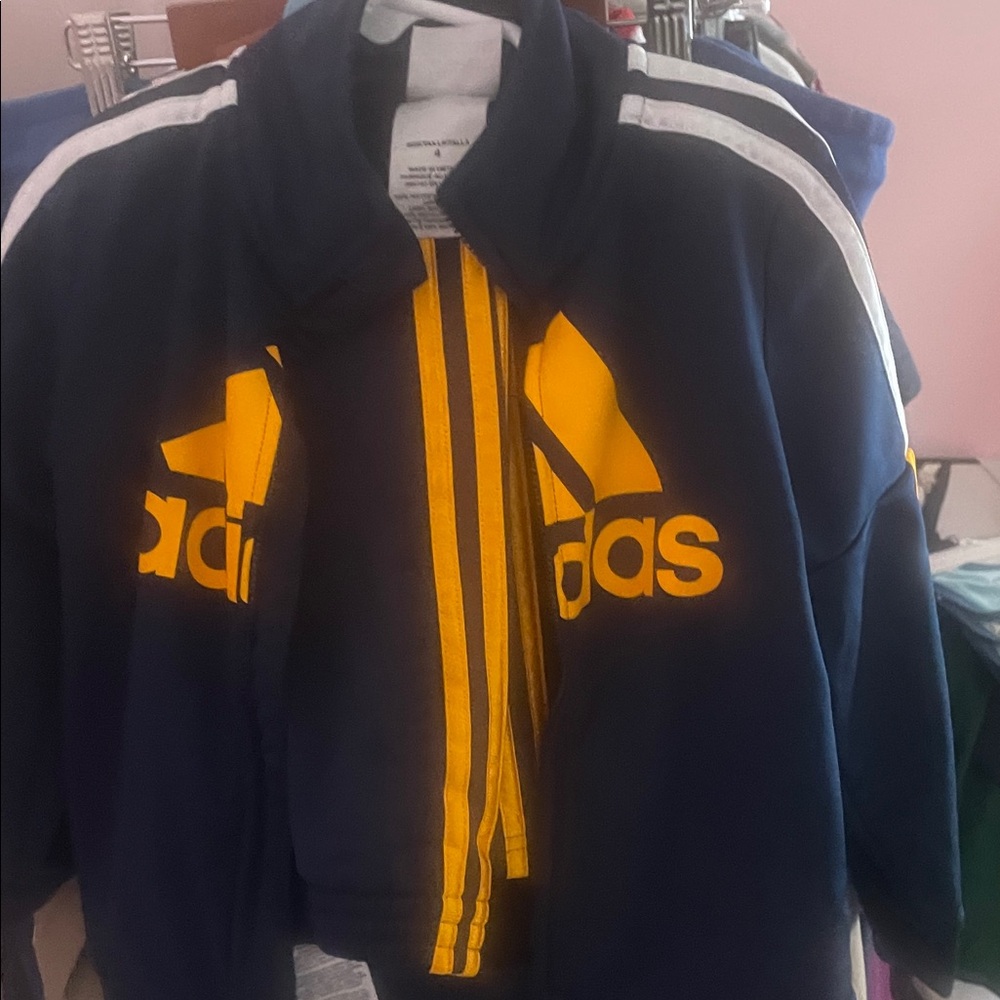 Adidas Blue and Gold Track Jacket